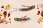 Couteau à champignon Opinel N°08 noyer noir + brosse intégrée + plumier
