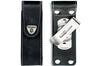 Etui cuir noir + clip pivotant Victorinox pour couteaux suisses 11,1cm - 4 à 10 pièces
