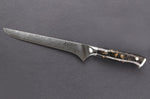 Couteau à désosser Wusaki Sakin Damas 10Cr 15cm manche en fibre de carbone et feuille d'or