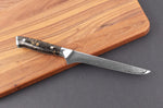 Couteau à désosser Wusaki Sakin Damas 10Cr 15cm manche en fibre de carbone et feuille d'or