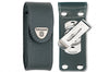Etui cuir noir + clip pivotant Victorinox pour couteaux suisses 9,1cm - 6 à 14 pièces