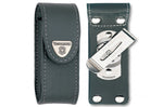 Etui cuir noir + clip pivotant Victorinox pour couteaux suisses 9,1cm - 6 à 14 pièces