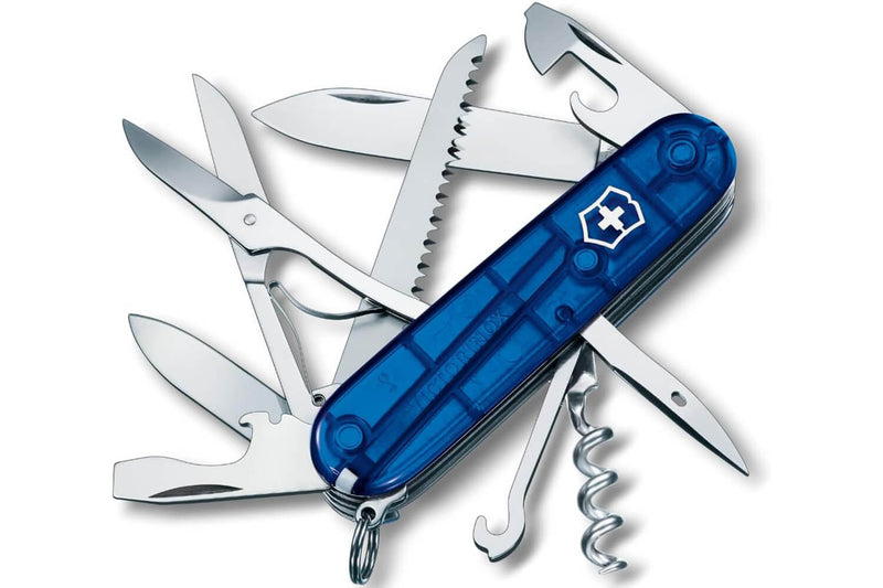 Couteau suisse Victorinox Swisschamp bleu translucide 91mm 33 fonctions
