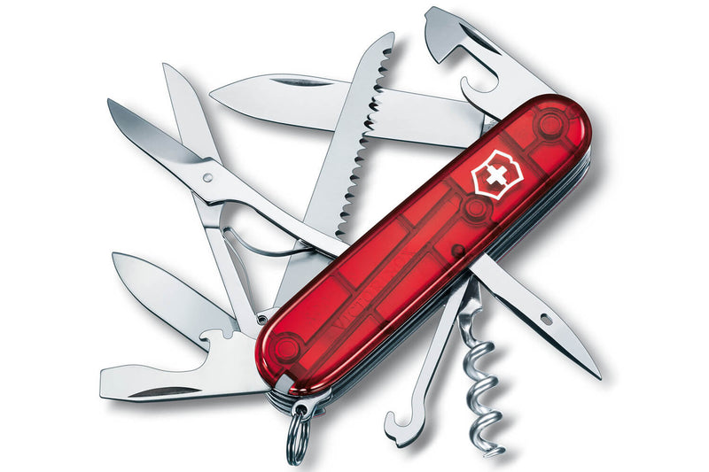Couteau suisse Victorinox Huntsman rouge translucide 91mm 15 fonctions