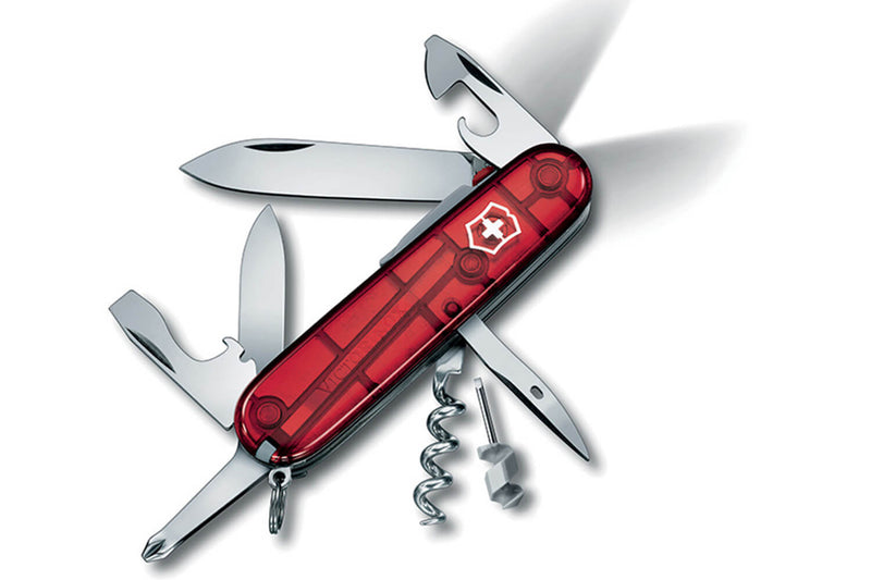 Couteau suisse Victorinox Spartan Lite rouge translucide 91mm 15 fonctions