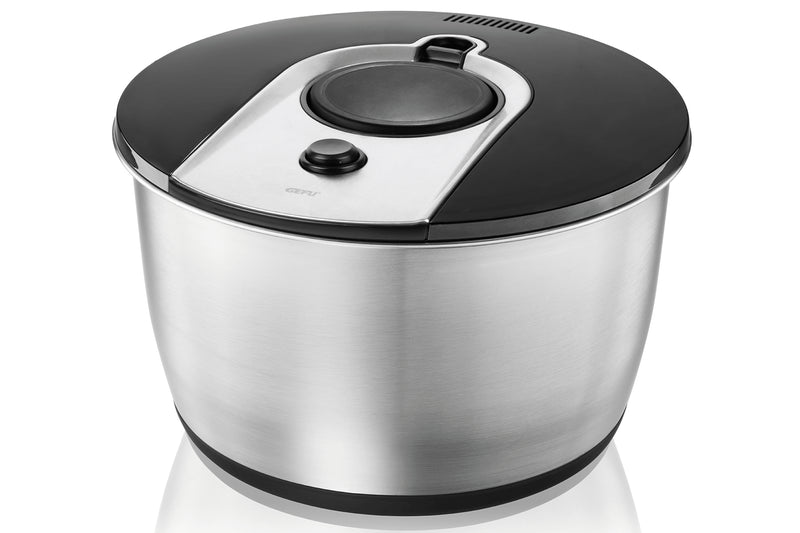 Essoreuse à salade Gefu PUSH IT en acier inoxydable 5L