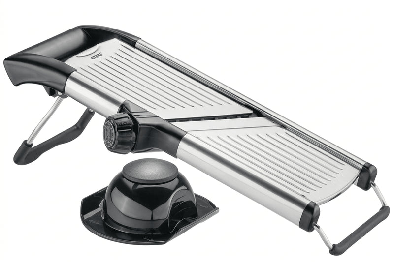 Mandoline Gefu Volari en acier inoxydable 41,5cm avec poussoir