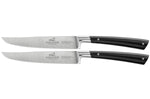 Coffret 2 couteaux à steak Sabatier Edonist forgés lames lisses 12cm