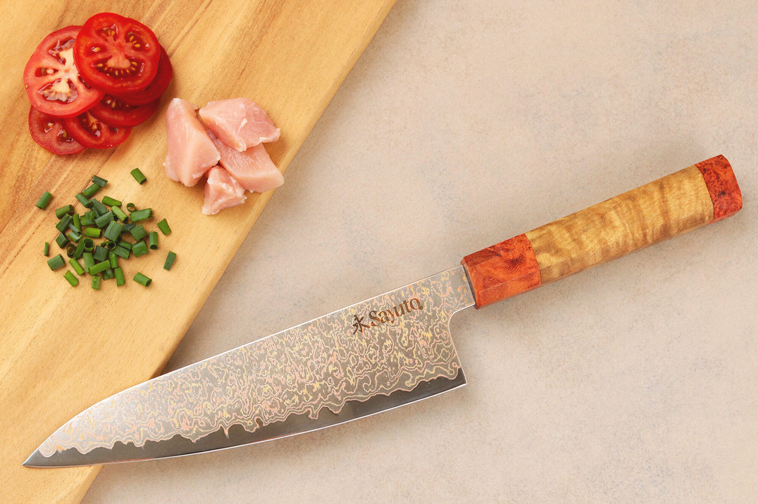 Couteau de chef 21cm Sayuto Érable Damas 12Cr