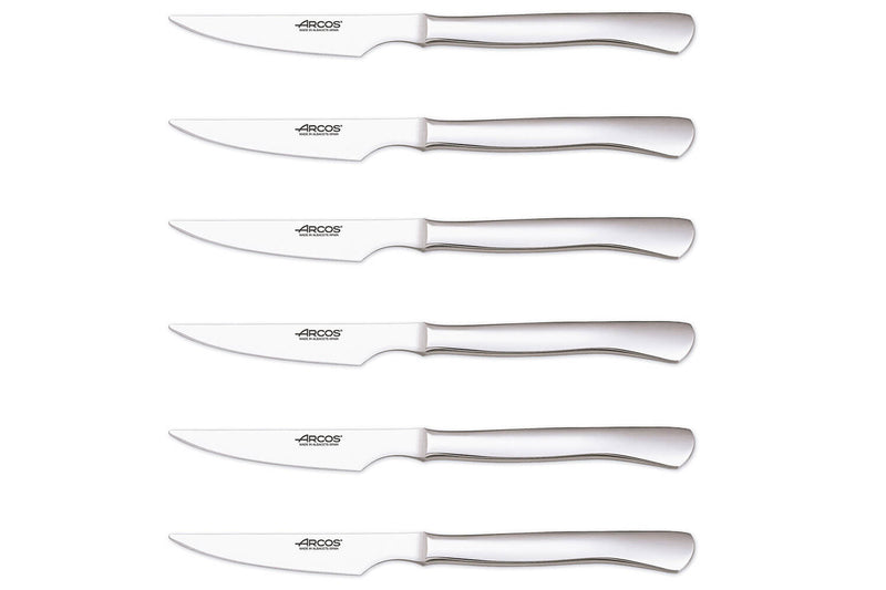 Coffret de 6 couteaux à steak Arcos acier inox monobloc lames lisses