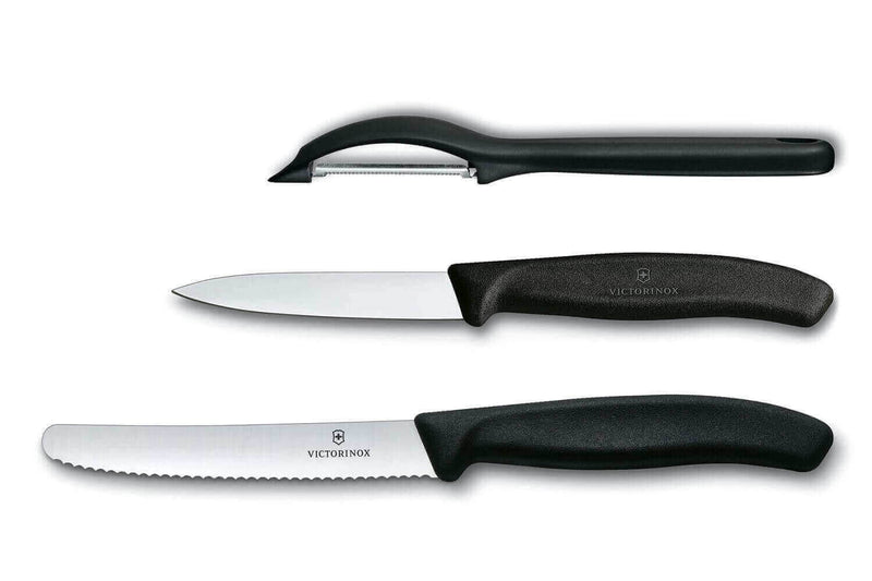Set de 2 couteaux + 1 éplucheur Victorinox SwissClassic - Noir