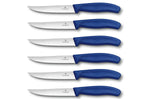 6 Couteaux à steak Victorinox lame crantée 12cm manche bleu