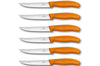 6 Couteaux à steak Victorinox lame crantée 12cm manche orange