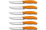 6 Couteaux à steak Victorinox lame crantée 12cm manche orange
