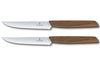 Set de 2 couteaux à steak Victorinox Swiss Modern lame dentée 12 cm manche noyer