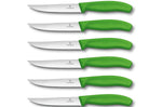 6 Couteaux à steak Victorinox lame crantée 12cm manche vert