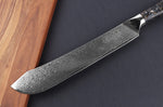 Couteau de boucher Wusaki Sakin Damas 10Cr 22cm manche en fibre de carbone et feuille d'or