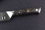 Couteau à découper Wusaki Sakin Damas 10Cr 25cm manche en fibre de carbone et feuille d'or