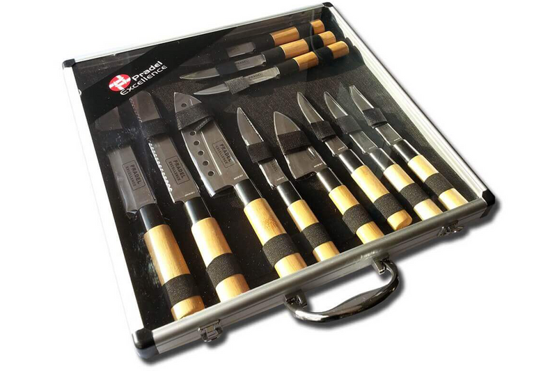 Valise de 11 Couteaux type Japonais Pradel Excellence