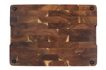 Planche à découper Wusaki bois d'acacia damier pieds antidérapants 40 x 28,5 x 2,5cm