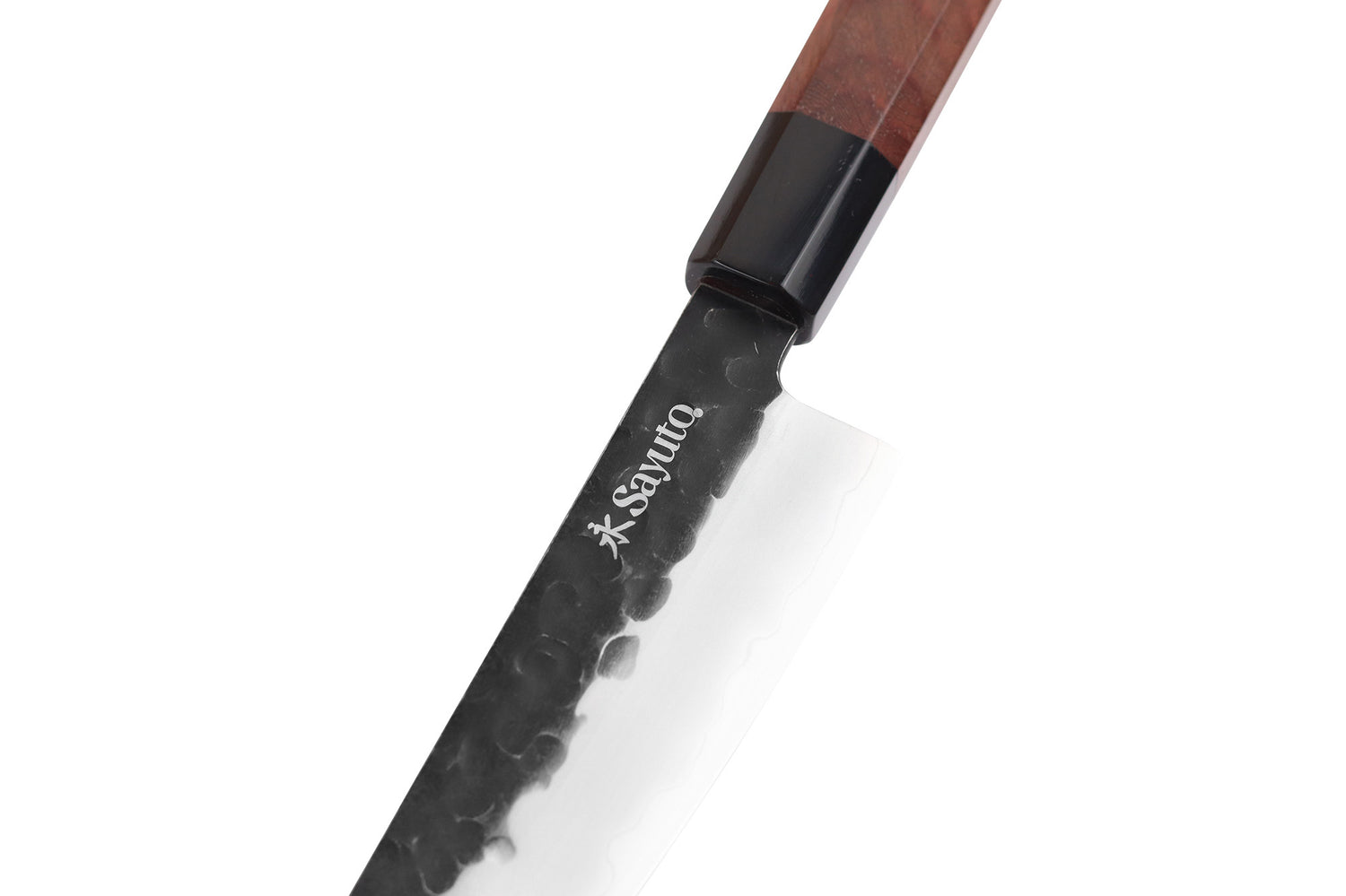Couteau santoku Sayuto Séquoia San Mai martelé 13,5cm