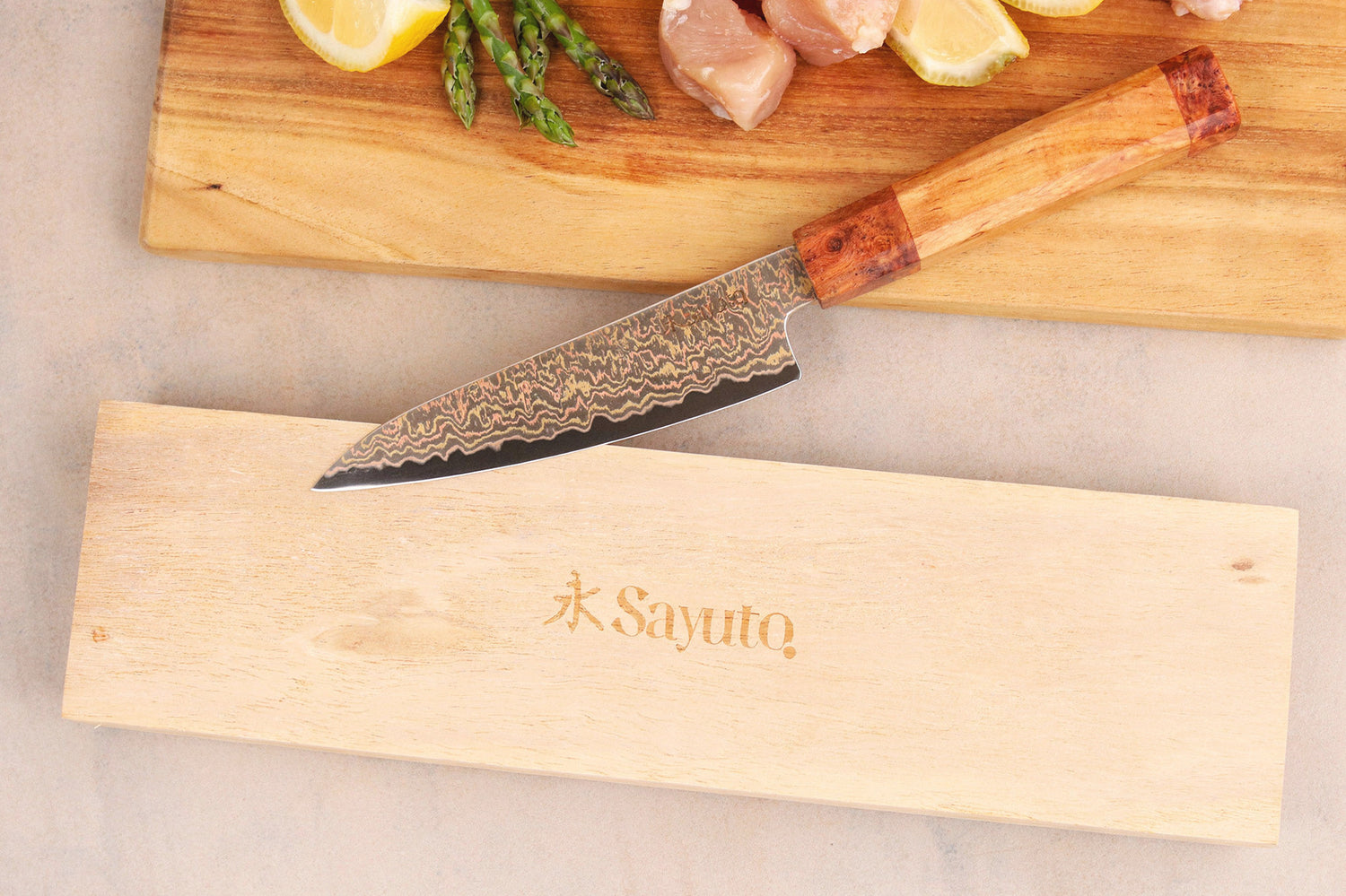 Couteau universel 14cm Sayuto Érable Damas 12Cr