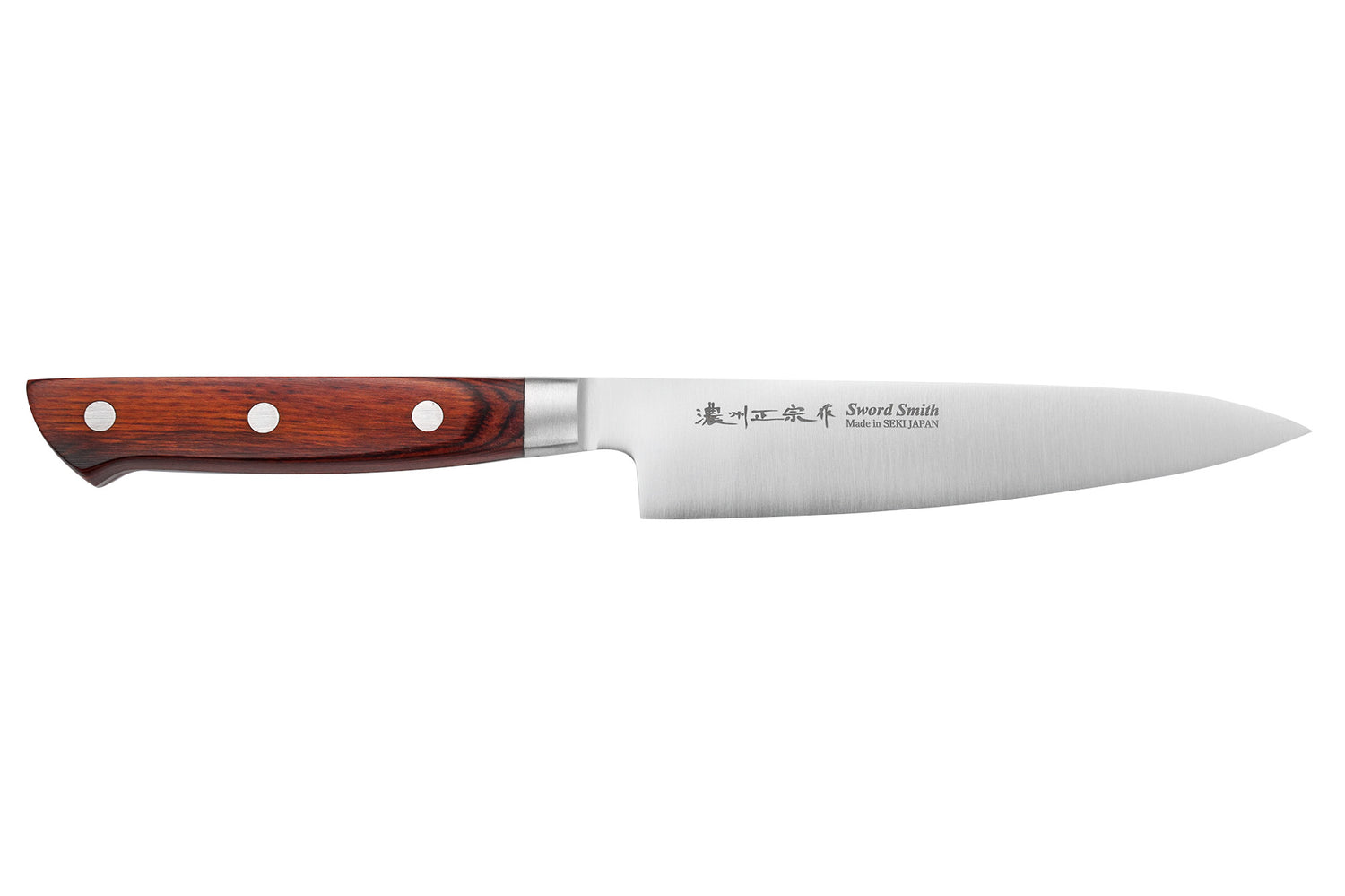 Coffret 3 couteaux japonais Satake Cutlery Brown Pakkawood chef + santoku + office