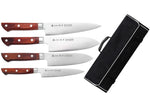 Mallette Satake Cutlery Brown Pakkawood 4 couteaux japonais