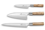 Malette Sabatier International 3 couteaux de cuisine style japonais manche Zebrano