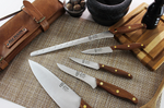 Trousse en cuir 5 couteaux de cuisine Au Nain Bistronome