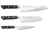 Coffret 3 couteaux japonais Satake Cutlery ABS bunka 20cm + bunka 17cm + universel 13,5cm