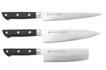 Coffret 3 couteaux japonais Satake Cutlery ABS sujihiki + chef + nakiri