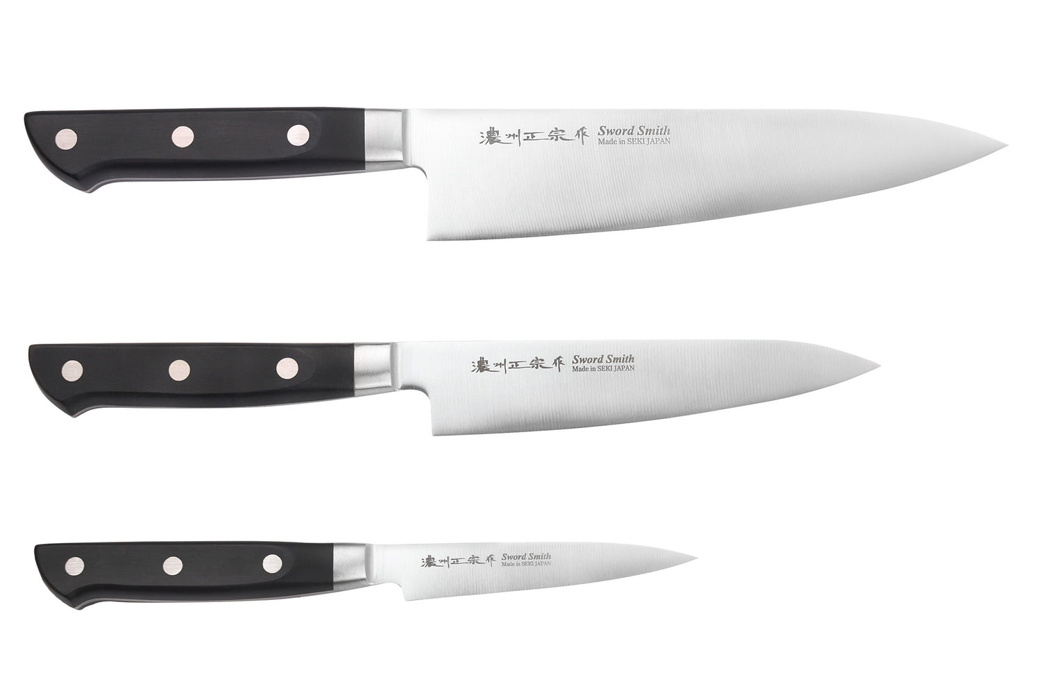 Coffret 3 couteaux japonais Satake Cutlery ABS chef + universel + office