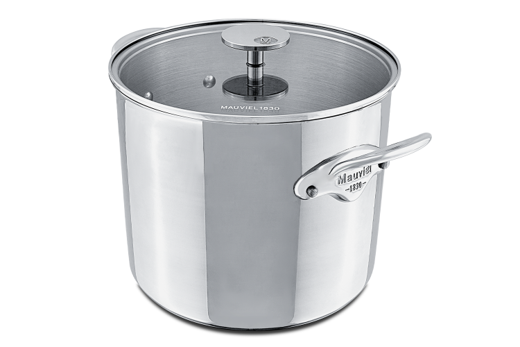 Marmite Mauviel M'Cook Accessoire en fonte d'inox compatible induction 24cm avec couvercle en verre