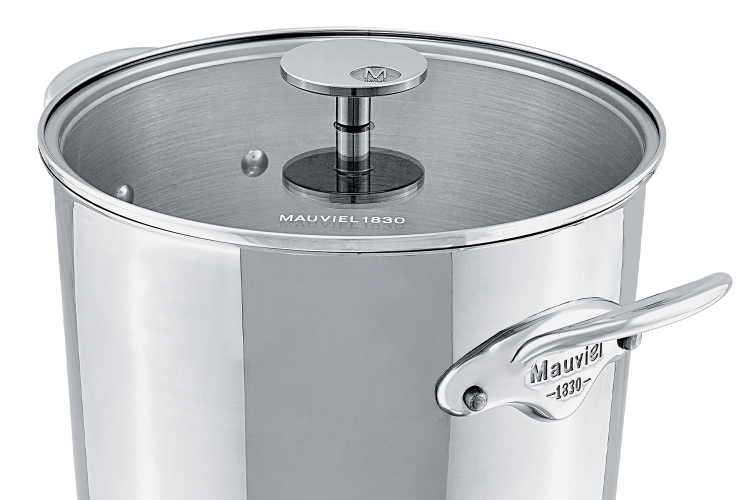 Marmite Mauviel M'Cook Accessoire en fonte d'inox compatible induction 24cm avec couvercle en verre