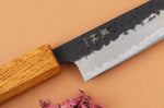 Couteau universel 15cm japonais artisanal Yuzo Black AS chêne brûlé