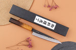 Couteau universel 15cm japonais artisanal Yuzo Black AS chêne brûlé