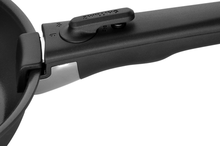 Set de 3 poêles Zwilling Unlock Ceraforme® Titanium en aluminium 20, 24 et 28 cm + 1 poignée amovible