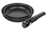 Set de 2 poêles Zwilling Unlock Ceraforme® Titanium en aluminium 24 et 28cm + 1 poignée amovible
