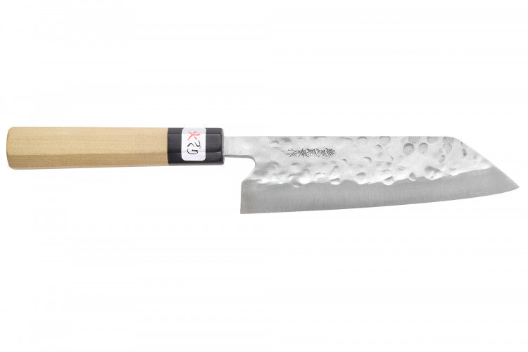 Couteau santoku 18cm japonais artisanal Fujiwara Maboroshi manche en magnolia