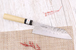 Couteau santoku 18cm japonais artisanal Fujiwara Maboroshi manche en magnolia