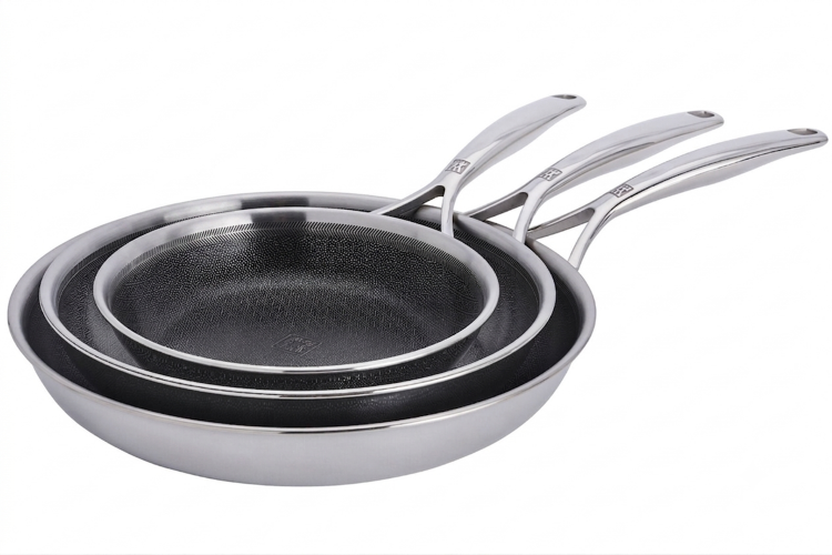 Set de 3 poêles Zwilling Peak Ceraforce® HyCoat en acier inoxydable et revêtement céramique 20, 24 et 26cm