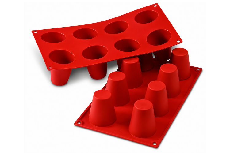 Moule en silicone professionnel Silikomart Silicon Flex 300x175mm 8 babas 5.5cm