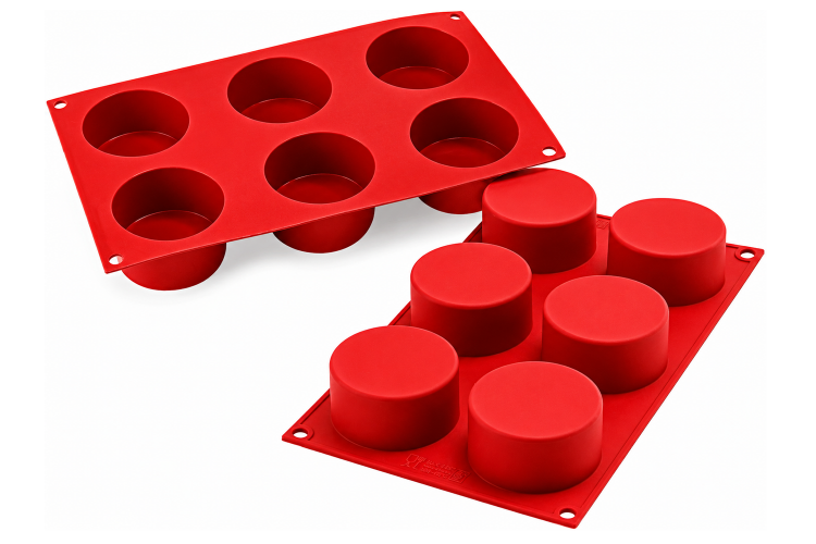 Moule en silicone professionnel Silikomart Silicon Flex 300x175mm 6 cylindres 133ml