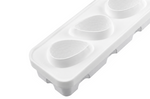 Moule pâtissier 5 fraises 3D Silikomart en silicone blanc