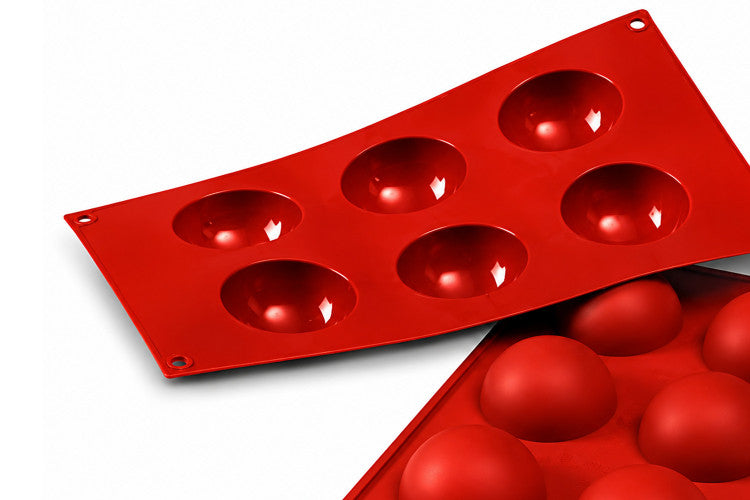 Moule professionnel en silicone Silikomart Silicon Flex 300x175mm 8 demi-sphères 6cm