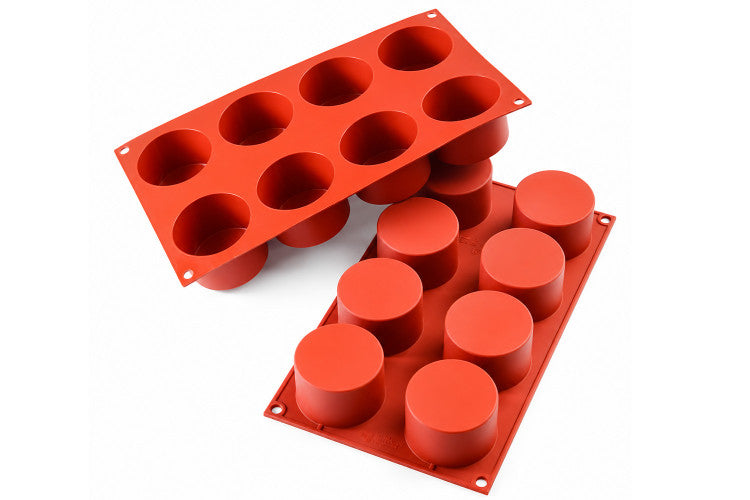 Moule en silicone professionnel Silikomart Silicon Flex 300x175mm 8 cylindres 123ml