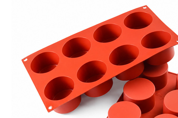 Moule en silicone professionnel Silikomart Silicon Flex 300x175mm 8 cylindres 123ml