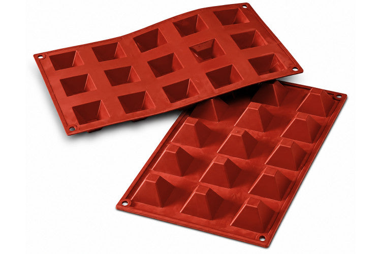 Moule en silicone professionnel Silikomart Silicon Flex 300x175mm 15 pyramides