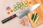 Couteau de chef 24cm japonais artisanal Wusaki Nawame AUS10 damas